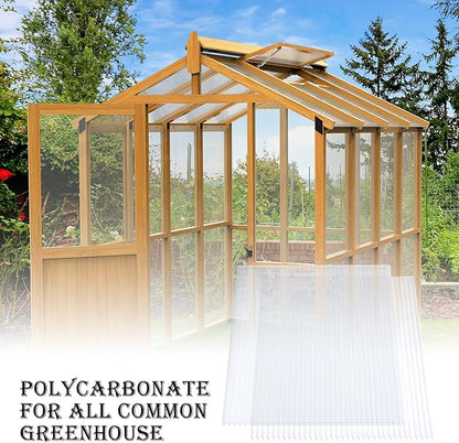 BPS 6Pcs 24"(W) x72(L)×0.16" Polycarbonate Panels, Waterproof UV Protected Reinforced Sheets, Outdoor Garden and Greenhouse Covering, Twin-Wall Clear Sheets
