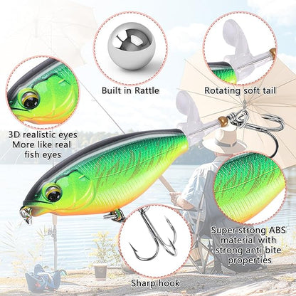 6PCS Swimbait Kit ，Realistic Bait and Surface Bait with Realistic 3D fisheye and Multi Joint Swimming Movements, Perfect for Saltwater and Freshwater Fishing Kits