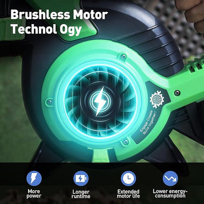 4 Speed Cordless Leaf Vacuum with Bag, 20V Electric Battery Powered, Lightweight Blower and Mulcher, with 2 * 4.0Ah Batteries and 1 Fast Charger, for Patio Cleaning, Lawn Care, Yard Leaves