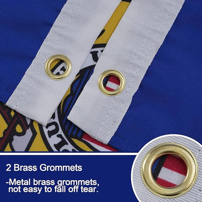 Bradford Wisconsin State Flag 3x5 Feet Outdoor, 3 Ply Polyester Double Sided Heavy Duty, WI Flag With 2 Brass Grommets for Outside House Long Lasting