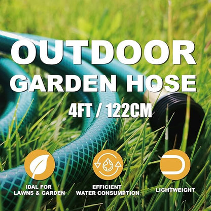 Garden Hose Leakproof for Gardener: 1/2” PVC Water Hoses with GHT Fittings - 4 FT No Kink and Flexible for Outdoor Watering