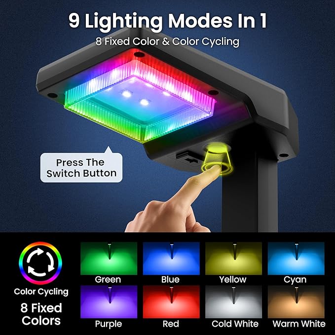 Solar Lights Outdoor, 4Pack Smart Pathway Lights with Color Changing &Sync, 9Modes (Warm/Cool White,RGB) for Driveway,Walkway,Garden,Yard,Fence,Patio,Lawn,Step Waterproof