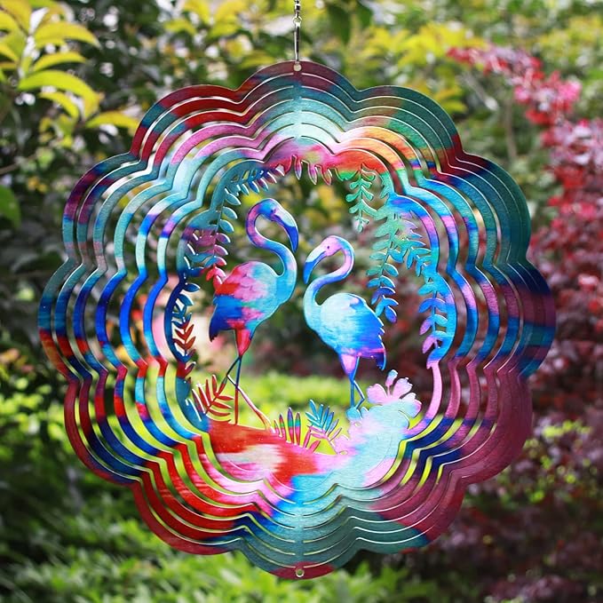 SPRING SONG Flamingo Wind Spinner for Yard and Garden Stainless Steel Bird Spinner Indoor and Outdoor Hanging Decor Crafts Ornament Gifts Kinetic Art Yard Garden Hanging Wind Spinner