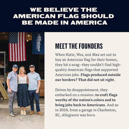 Allegiance Flag Supply Pre-Assembled American Flag Set | American-Sourced Nylon Fabric, Embroidered Stars, Hand-Stitched | Proudly Made in USA (3' x 5')