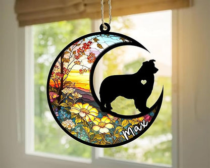 Personalized Dog Memorial, Custom Name Aussie Dog Christmas Ornament with Name, Custom Breeds, Pet Loss Light Catcher, Gifts for Lovers Loss of Pet Sympathy on Mothers Day Christmas