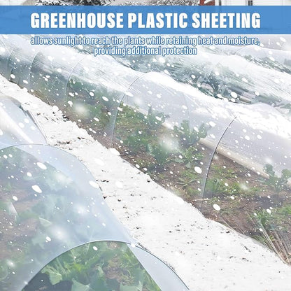 Legigo 12 X 26 Ft Clear Plastic Plant Covers Freeze Protection- 6 Mil Winter Greenhouse Plastic Sheeting for Frost Water Sun Wind Resistant, Plant Vegetable Blanket Covers for Cold Weather Garden Farm