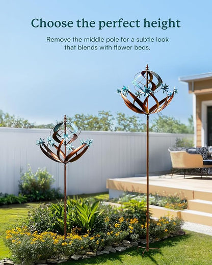 Wind Spinners Outdoor for Yard - Extra Large 86" H Metal Kinetic Yard Art, Wind Sculpture Spinner Garden Decor, Catches Every Breeze & Weather Resistant