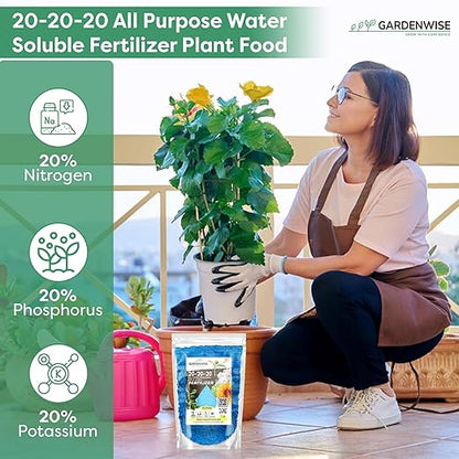 20-20-20 Water-Soluble Fertilizer – Powder for Liquid Plant Food for Indoor & Outdoor Plants, Orchids, Vegetables, Lawns, Flowers – 20 20 20 Fertilizer (20 QUARTS)