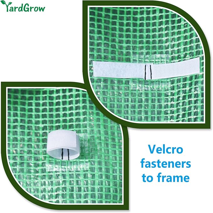 YardGrow Greenhouse Replacement Cover Larger Walk in Outdoor Plant Gardening Greenhouse, 2-Doors with 2 Mesh Windows, Frame Does NOT Included (26'x10'x7')