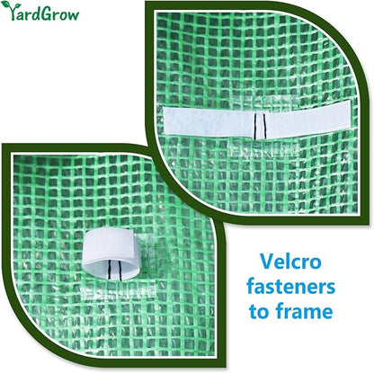 YardGrow Greenhouse Replacement Cover Larger Walk in Outdoor Plant Gardening Greenhouse, 2-Doors with 2 Mesh Windows, Frame Does NOT Included (26'x10'x7')