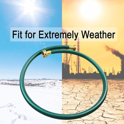 PVC Garden Hose 1/2 Inch Green Heavy Duty Water Hose with Solid Brass Fittings,No Leaking, Flexible,for outdoors,Lawns,Patio (4 FT, Green, Brass Fittings)