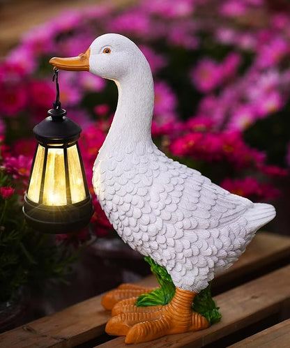 Nacome Solar Goose Outdoor Statues for Garden: Porch Decor with Warm Lantern Clearance for Outside Yard Art Lawn Ornaments Patio Balcony - Gifts for Grandma Mom Women