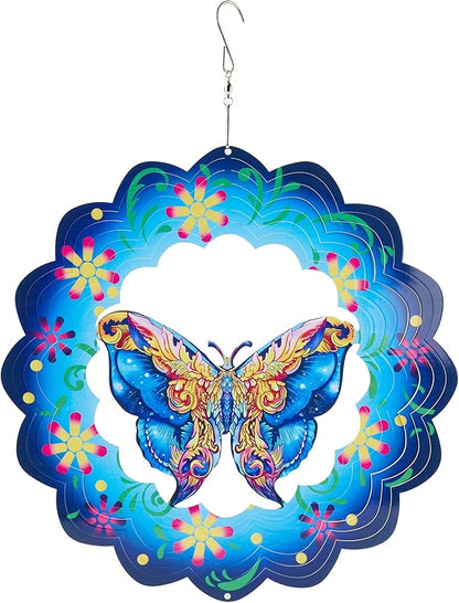 Butterfly Wind Spinners Outdoor Decorations-3D Stainless Steel Metal Butterflies Wind Spinners,12 inch Butterfly Gifts for Women, Sculpture for Yard Decorations Outdoor