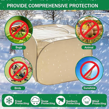 2 Pack Pop Up Plant Freeze Protection Covers, Shrub Frost Covers Outdoor Plant Protectors Frost Cloth Covers for Winter Protecting Fruit Potted and Shrub from Freezing Animals Eating(2 Pack 30x30x30")