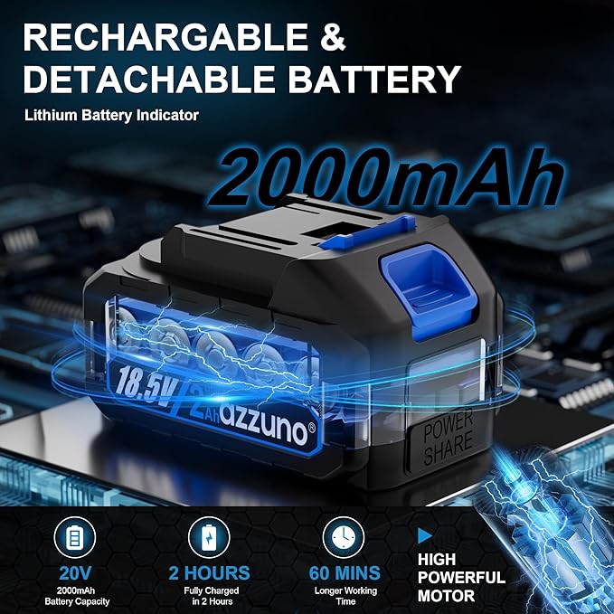 AZZUNO Hedge Trimmer Cordless, 2-in-1 Battery Powered Electric Hedge Trimmer&Grass Shears with Battery and Charger Included,Handheld Grass Cutter Shrub Trimmer for Gardens, Yards, Lawns