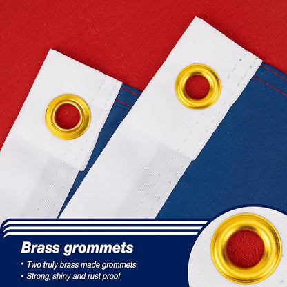France French Flag 3x5 ft Outdoor, Double Sided 3 Ply Heavy Duty National Flag for FR, 100% Quality Polyester French Banner with Brass Grommets 4 Rows Stitches