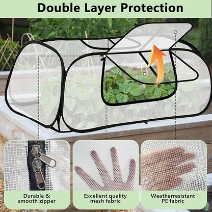 45"*22"*16"Garden Plant Covers with Two Air Hole and Breathable Mesh for Raised Beds, Accelerator Plants Cover, Mini Greenhouse Cover, Frost Cover for Plant Vegetable Seedling Protector 1PCS