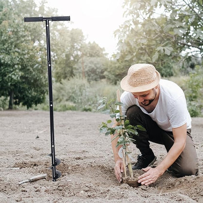 Post Hole Digger Manual 6" x 41" Garden Auger Spiral Drill with T Shaped Handle for Digging Planting Bulb Bedding