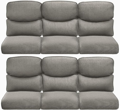 Pop 22x25/22x24 Outdoor Furniture Cushions Set of 6 - Comfortable Patio Chair Cushion for Rattan Wicker Dining Rocking Swivel Chairs Loveseat Couch L-Shape Sectional Sofa - Grey/Smile