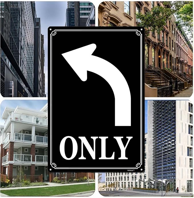 12x16" Right Turn Only Arrow Signs - High-Intensity Aluminum Parking Lot Sign, Weatherproof & Fade-Resistant, Ideal for Outdoor & Indoor Use - Curbside Sign