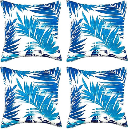 JMGBird Outdoor Pillows Waterproof Set of 4 Outdoor Throw Pillows with Insert Included 18×18 Inch Outdoor Decorative Pillows Water Resistant for Patio Garden Sofa Couch Bed