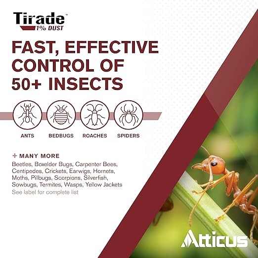 Atticus Tirade 1% Dust Insecticide (1.25 lb) - Ready-to-Use Insect Killer - Indoor and Outdoor Control of Ants, Bees, Wasps, Hornets, Cockroaches and Many Other pests