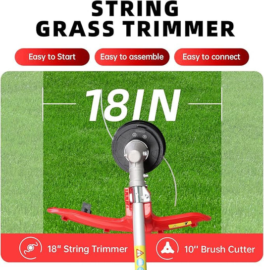 2-Stroke Gas Brush Cutter Pro-Grade String Trimmer EPA Compliant Orange Heavy-Duty Weed Eater Lawn & Overgrowth Clearing Tool
