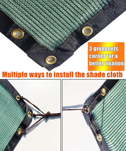 e.share 70% Shade Cloth for Garden, 12 Ft X 18 Ft Sun Shades Outdoor Patio with Grommets for Plant Covers,Porch Screen,Pergola Shade Cover,Greenhouse,Green