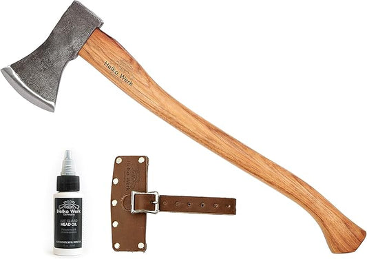 1844 Helko Werk Germany Traditional Black Forest Woodworker Axe - Made in Germany Hand Forged Bushcraft Axe and Forest Axe for Cutting Head 2.25 lbs, Handle 24 in. (Black Forest Wood Worker) #13562