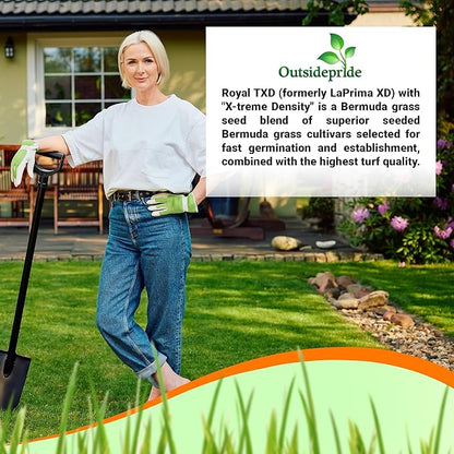 Outsidepride Royal TXD Bermuda Grass Seed Blend - 10 lbs. Warm Season, Fast Growing Turf Grass Seeds: Heat & Drought Tolerant, Ideal for Home Lawns & Sports Fields, Dense & Lush Green Coverage