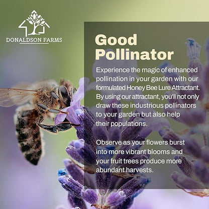 Honey Bee Attractant Spray - Bee Hive Lure for Gardens, Beehives, Flowers & Fruit Trees with Natural Lemongrass Oil Formula, Easy to Use for Beekeepers & Pollinator Support - 2 oz