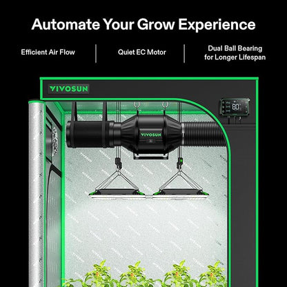 VIVOSUN Smart Air Filtration PRO T4 Kit 4", AeroZesh T4 Inline Duct Fan w/GrowHub E42A Temp. Humidity WiFi-Controller, Carbon Filter & Ducting, Cooling & Ventilation System for Grow Tent, Hydroponics