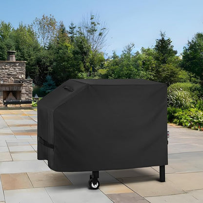 Unicook 28 Inch Griddle Cover for Blackstone and Nexgrill Cooking Station, Outdoor Flat Top BBQ Grill Cover with Sealed Seam, Heavy Duty Waterproof Fade Resistant, Black
