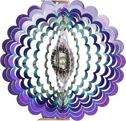 VP Home Floral Burst Mandala Kinetic Wind Spinner for Yard and Garden Wind Spinner Outdoor Metal Large Hanging Mandala Decor 3D Garden Art Wind Sculpture Spinners