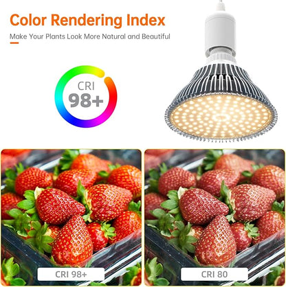 Bstrip Hanging Grow Light, 50W (25W X 2), One Cord Double Head, Led Grow Lights for Indoor Plants, Full Spectrum, Grow Lights for Seed Starting, Hanging Plant Light Bulbs with 16.4FT Power Cord