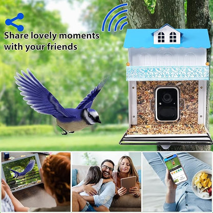 Hummingbird Feeder Camera, Smart Bird Feeder with Auto Capture and Notify, 1080P HD Full Color Camera, Free 32G SD Card, Ideal Gift for Bird Lovers