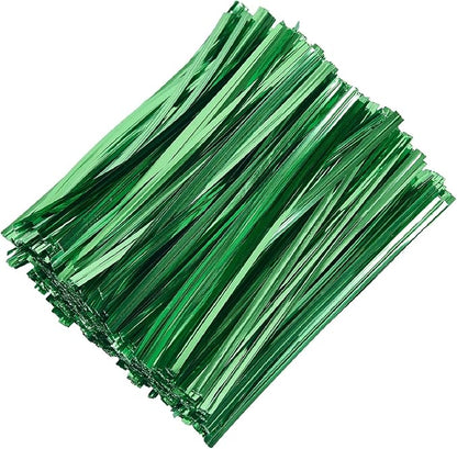 800 PCS 5" Green Metallic Twist Ties for Bakery Ties,Candy Bags,Coffee Bags, Goodie Bags Ties