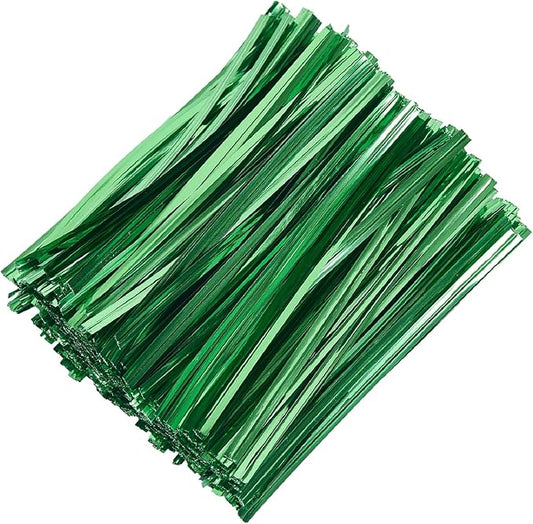 800 PCS 5" Green Metallic Twist Ties for Bakery Ties,Candy Bags,Coffee Bags, Goodie Bags Ties