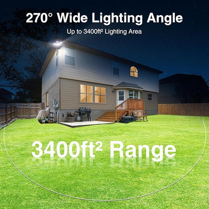 150W Flood Lights Outdoor Waterproof IP65, Exterior LED Floodlights with 3 Adjustable Heads, 15000LM Super Bright Security Lights Fixture, Outside Lights for House, Backyard