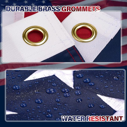 XIFAN Premium American Flag 2x3 Outdoor, Heavy Duty 210D Tough Polyester, Long Lasting US Flags for High Wind Outside with Embroidered Stars, Sewn Stripes, Brass Grommets