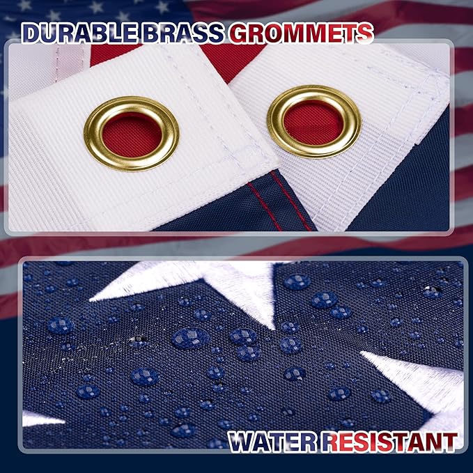 XIFAN Premium American Flag 4x6 Outdoor, Heavy Duty 210D Tough Polyester, Long Lasting US Flags for High Wind Outside with Embroidered Stars, Sewn Stripes, Brass Grommets