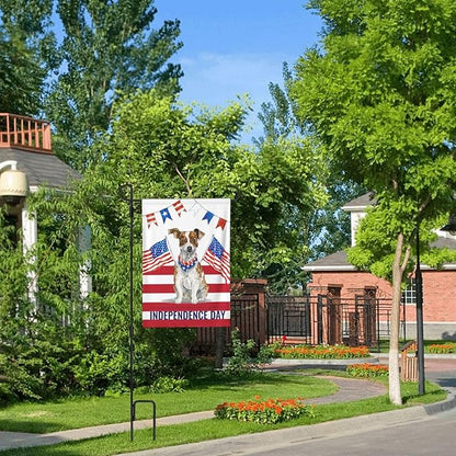 Independence Day Dog Garden Flag Vertical Double Sided Outdoor Yard Flags 12.5x18 Inch Burlap Banners Vertical Double Sided for Outdoor Decor Lawn