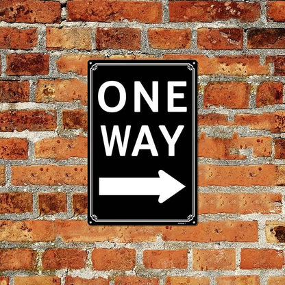 12x16" One Way" with Left Arrow - High-Intensity Aluminum Parking Lot Sign, Weatherproof & Fade-Resistant, Ideal for Outdoor & Indoor Use - Curbside Sign