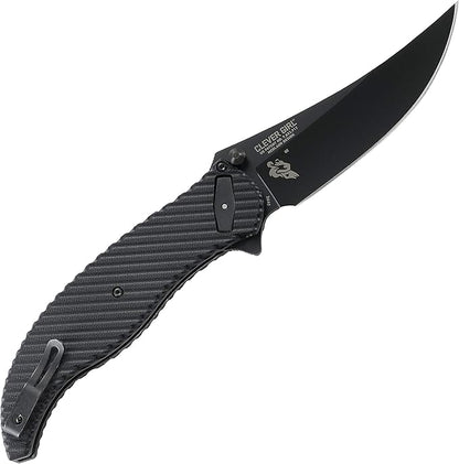 CRKT Clever Girl Folding Pocket Knife: Heavy Duty Everyday Carry, Black Blade, Flipper Open, Deadbolt Button Lock, IKBS Ball Bearing Pivot, G10 Handle 2640