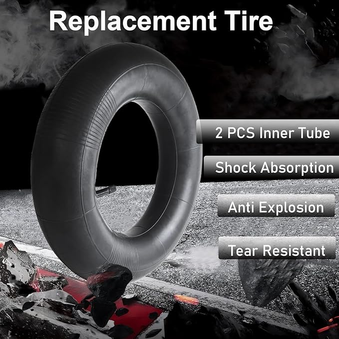 2-Pack 4.80/4.00-8 Inner Tube Heavy Duty Replacement 4.80 x 4.00-8 Inner Tube 4.80-8 4.00-8 480/400-8, Straight Valve, for Wheelbarrows/Hand Trucks/Garden Carts/Lawn Mowers and More