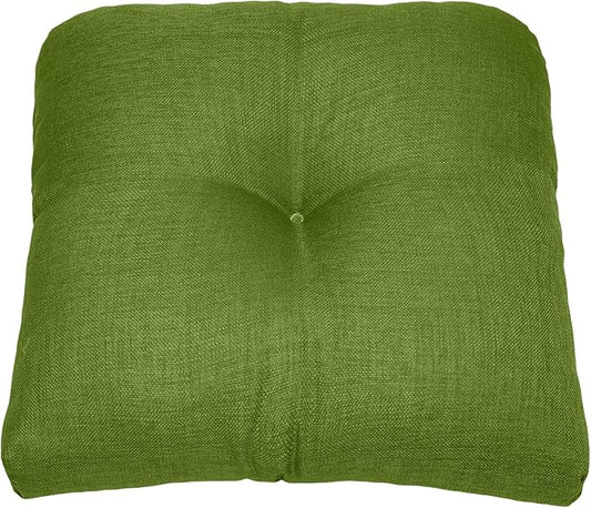 BrylaneHome Tufted Chair Cushion - 18" L x 17" W x 3" H - Patio & Outdoor - Patio & Outdoor - Water, Stain & Fade Resistant - Willow