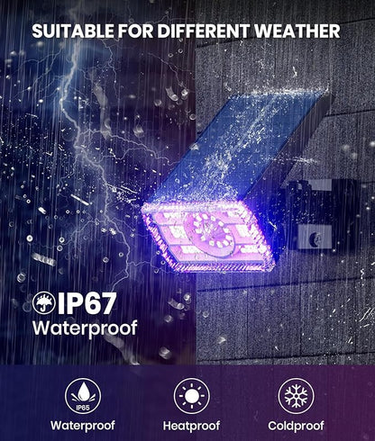 1-Pack Solar Color Changing Lights Outdoor Waterproof,6 Dynamic Hues&2 Modes IP67 Weatherproof,105° Adjustable Solar Spotlights for Pathway/Garden/Patio/Backyard Decor,Dusk to Dawn Auto On/Off