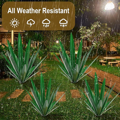 Homight Large Agave Sculpture Rustic Metal Agave Plant Outdoor Interior Decoration Outdoor Lawn Decoration Yard Wooden Posts Matching Garden Suitable for Patio
