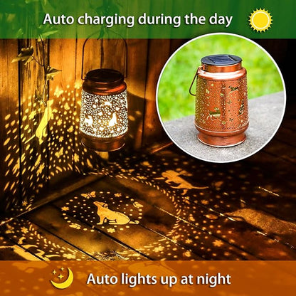 Dog Solar Lanterns Outdoor Waterproof Hanging Solar Lights Dog Gifts for Women Men Metal Decorative LED Lanterns for Yard, Patio, Lawn, Tabletop, Pathway, Landscape, Garden Decor, Dog Lovers Gifts