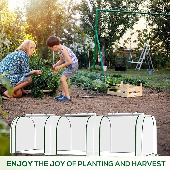Greenhouses for Outdoors Heavy Duty, Large Walk in Green Houses for Outside with Roll-Up Door & Reinforced Frame